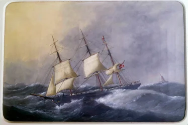 Ein Dreimaster der Handelsmarine im Jahr 1882