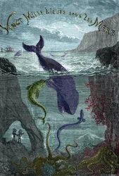 Gravur des Buches von Jules Verne „Zwanzigtausend Meilen unter dem Meer“