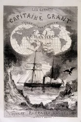 Frontispiz „Die Kinder des Kapitän Grant“ von Jules Verne
