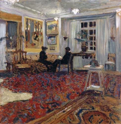 Gespräch bei den Fontaines: Herr und Frau Arthur Fontaine, 1904
