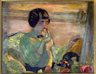 Französische Komödiantin Marthe Mellot (1870-1947) geschminkt