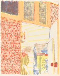 Interieur mit rosa Tapete II