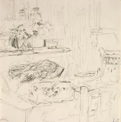 Interieur mit quadratischem Tisch