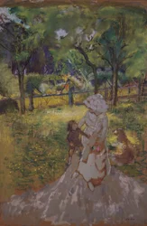 Mutter und Kind im Garten, Morgen im Obstgarten, 1909-1911