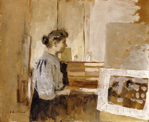 Frau im Atelier