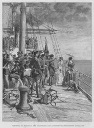 Abreise von Neapel von 180 Freiwilligen mit Prinzessin Belgioioso