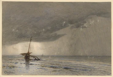 Unwetter an der Küste von Ceylon