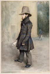 Adolph von Menzel mit Biedermeierhut