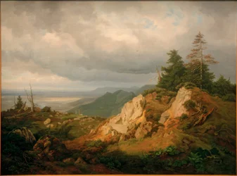 Auf der Hohen Kampe mit Blick zum Chiemsee