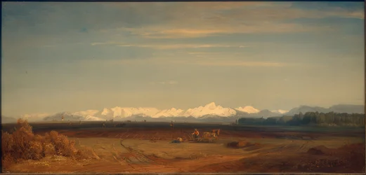 Bayerische Landschaft vor dem Gebirge