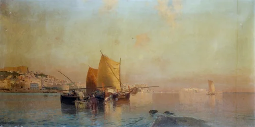 Hafen von Neapel mit Booten