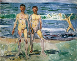 Badende, 1940-1942. Maße: 149,5 x 120 cm. Wien, Kunsthistorisches Museum, Neue Galerie in der Stallburg