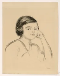 Junge Frau (Junge Frau mit der Hand an der Wange; Mädchen mit aufgestütztem Arm)