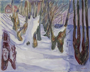 Winterlandschaft mit Haus