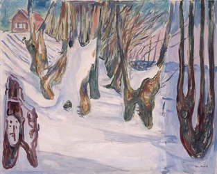 Winterlandschaft mit Haus