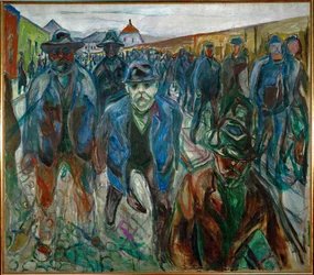 Arbeiter auf dem Heimweg