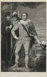 Landung von Christoph Kolumbus, graviert von David Edwin
