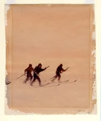 Männer auf Skiern, 1901-04