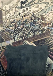 Schlackenhalden, ein Entwurf für das Wandgemälde im Leeds Town Hall