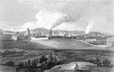 Ansicht von Bristol von Pile Hill, graviert von Heath, veröffentlicht von John Agg, 1809