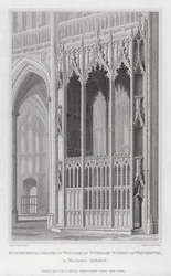 Monumentale Kapelle von William of Wykham, Bischof von Winchester, in der Kathedrale von Winchester (Gravur)