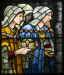 Harwarden, St Deiniol, Morris & Co., Edward Burne-Jones, Die Heiligen Drei Könige, Die Geburt Christi