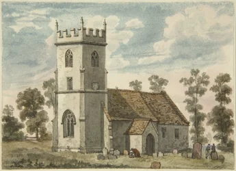 Unbekannte Kirche, vielleicht Compton Greenfield, ca. 1823