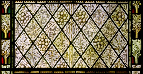 Detail eines Buntglasfensters, ca. 1896