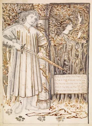Pyramus und Thisbe - Pyramus zieht sein Schwert, um sich zu töten, 1866