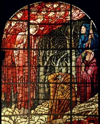 Die Geburt Christi Fenster (Detail), Die Hirten