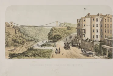 Hängebrücke, von Sion Hill, Clifton, ca. 1875