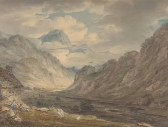 Der Honister Pass von Gatesgarth Farm, Gatesgarthdale, Lake District, 1789-1804