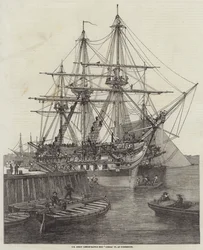 HM Schrauben-Linienschiff Caesar, 90, in Portsmouth