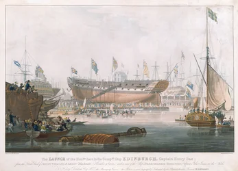 Stapellauf der Edinburgh in Blackwall, 9. November 1825