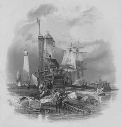 Sunderland: der Leuchtturm auf der Südmole, 1836