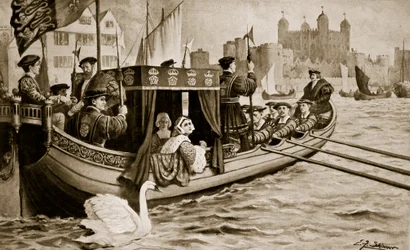 Catherine Howard wird zum Turm gebracht, Illustration aus 