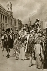 Straßen von London: König Karl I., Königin Elisabeth I., König Heinrich VIII., Kardinal Wolsey