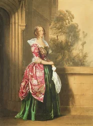 Eine Dame in ihrem Kostüm beim Eglington-Turnier, 1839