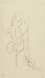 Mann mit großer Fliege