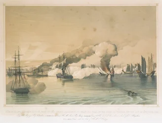 Angriff auf das Piratengeschwader von Shap-ng-tsai, durch 