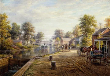 Szene entlang des Delaware- und Hudson-Kanals, 1907