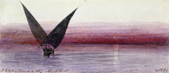 Ein ägyptisches Boot auf dem Nil, in Manfaloot (Ägypten)
