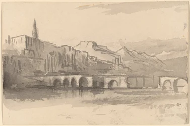 Brücke mit Bergen in der Ferne, Ventimiglia, 1884-1885