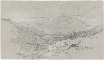 Bergige Aussicht von Antrodoco, 1845