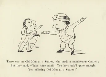 Es war ein alter Mann an einer Station, der eine wahllose Rede hielt