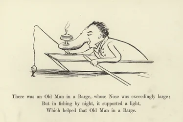 Es war ein alter Mann in einem Kahn, dessen Nase war außerordentlich groß