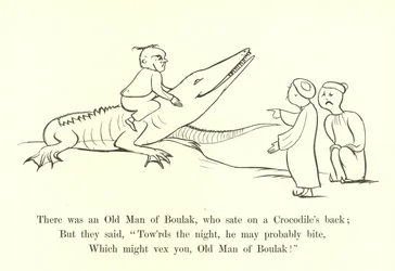 Es war ein alter Mann aus Boulak, der auf dem Rücken eines Krokodils saß