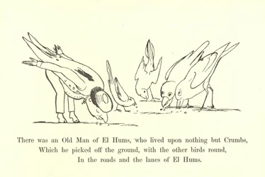 Es war ein alter Mann von El Hums, der nur von Krümeln lebte