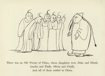 Es war eine alte Person aus China, deren Töchter Jiska und Dinah waren