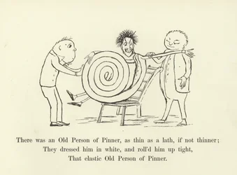 Es war eine alte Person aus Pinner, so dünn wie ein Lattenzaun, wenn nicht dünner